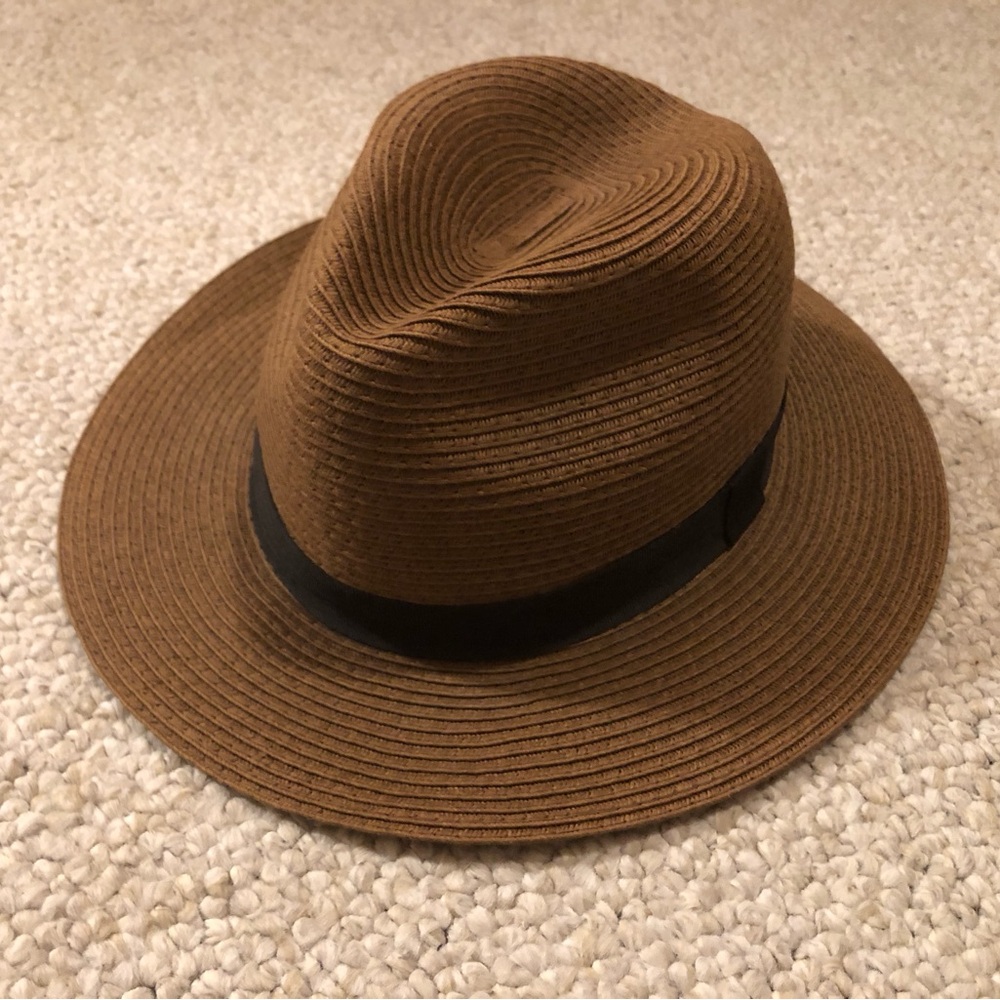 Brown Woven Summer Fedora Hat